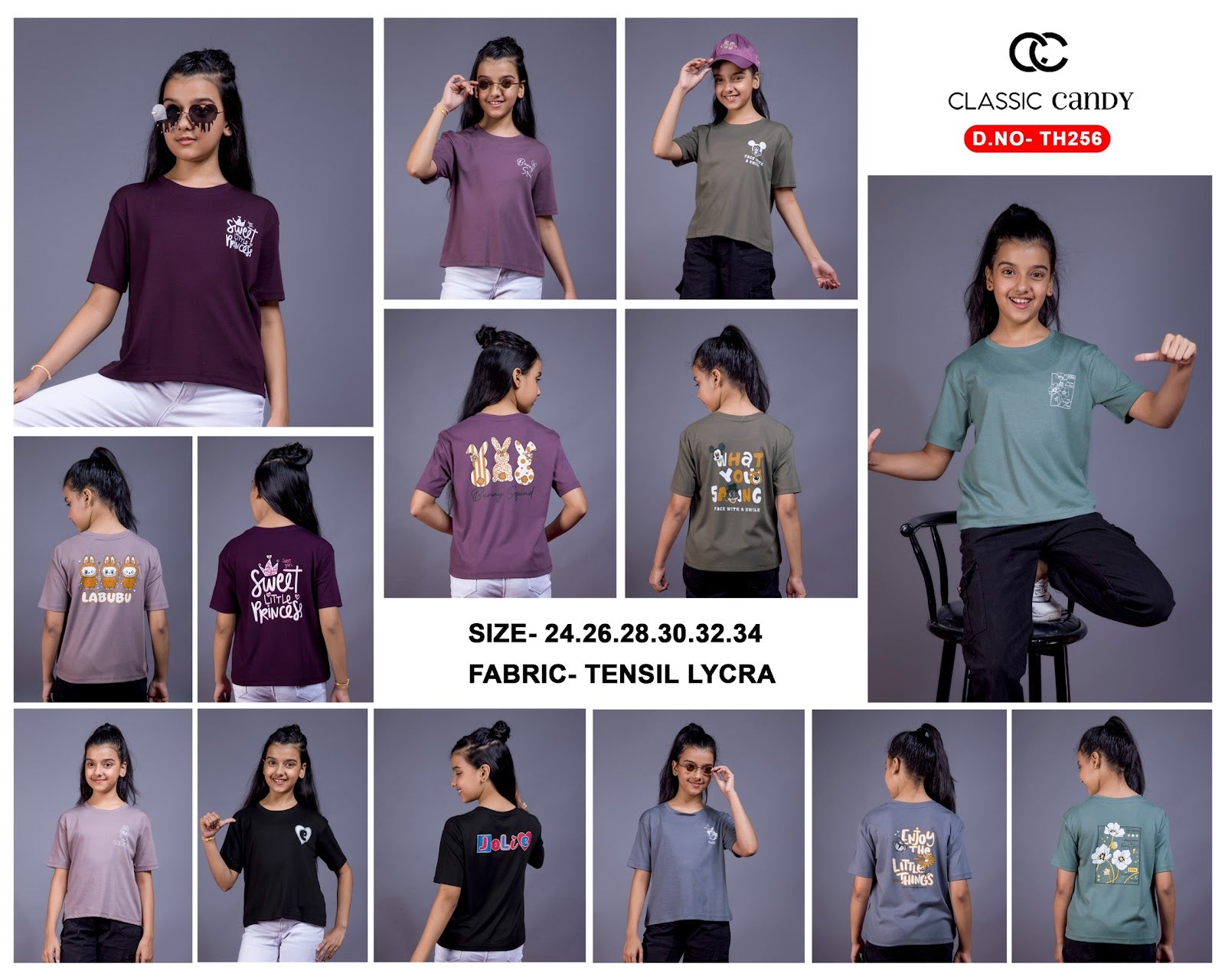 Th256 Classic Candy Tencil Lycra Girls Top Exporter