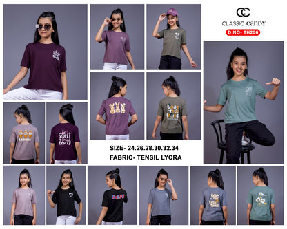 Th256 Classic Candy Tencil Lycra Girls Top Exporter