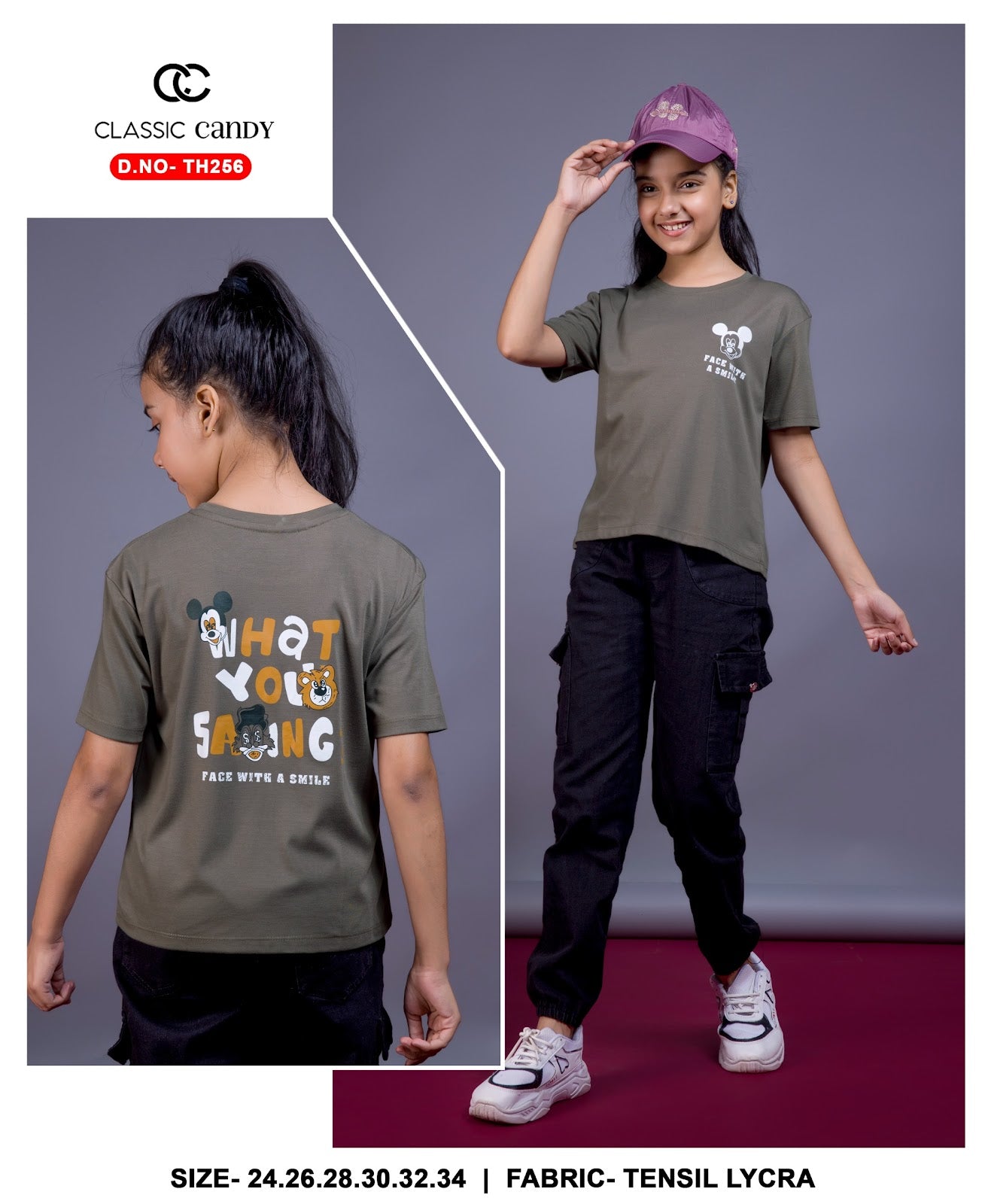 Th256 Classic Candy Tencil Lycra Girls Top Exporter