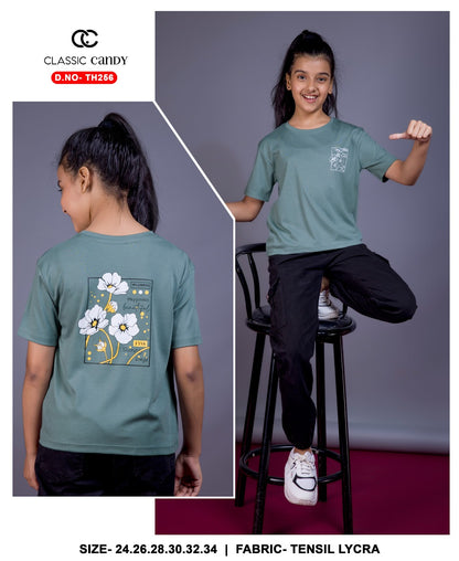 Th256 Classic Candy Tencil Lycra Girls Top Exporter