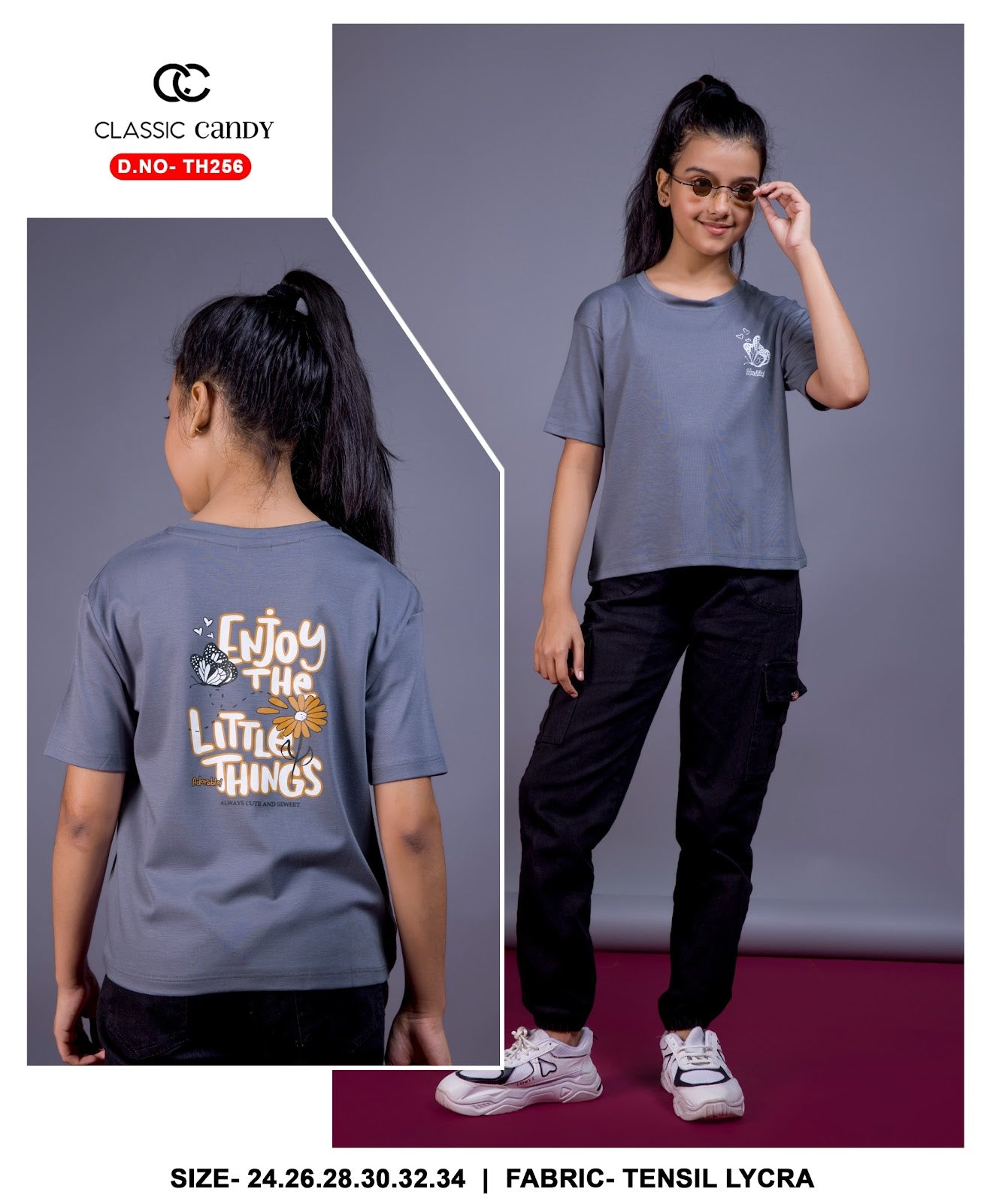 Th256 Classic Candy Tencil Lycra Girls Top Exporter