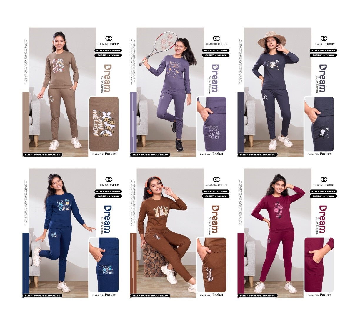 Th265 Classic Candy Looper Girls Pant Set Manufacturer Gujarat