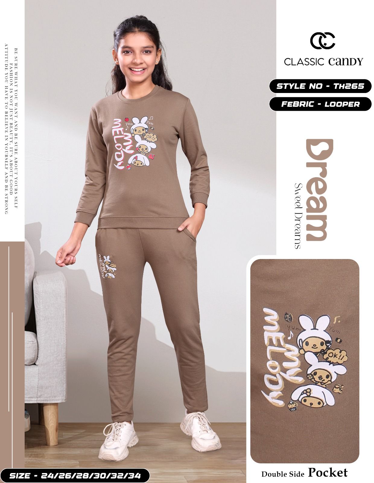 Th265 Classic Candy Looper Girls Pant Set Manufacturer Gujarat