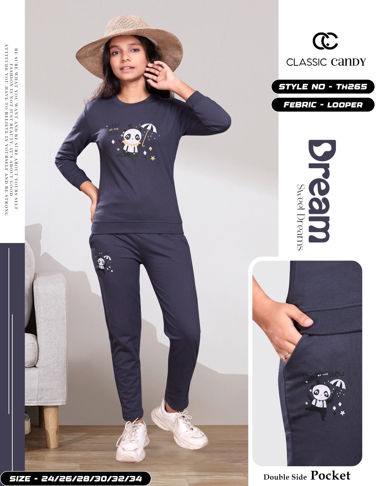 Th265 Classic Candy Looper Girls Pant Set Manufacturer Gujarat