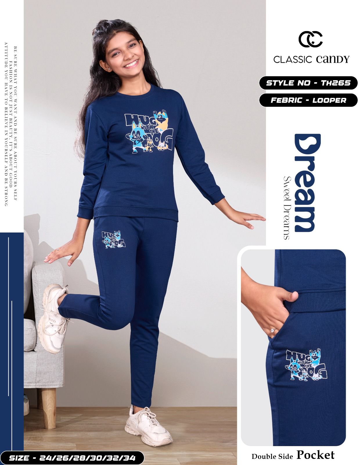 Th265 Classic Candy Looper Girls Pant Set Manufacturer Gujarat