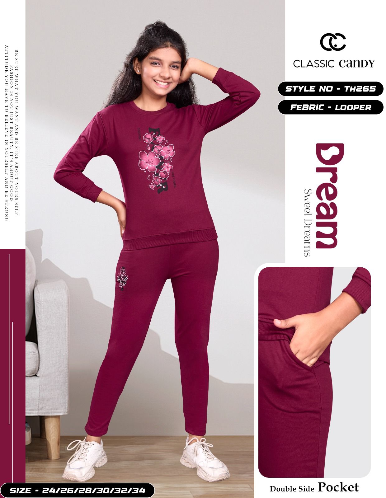 Th265 Classic Candy Looper Girls Pant Set Manufacturer Gujarat