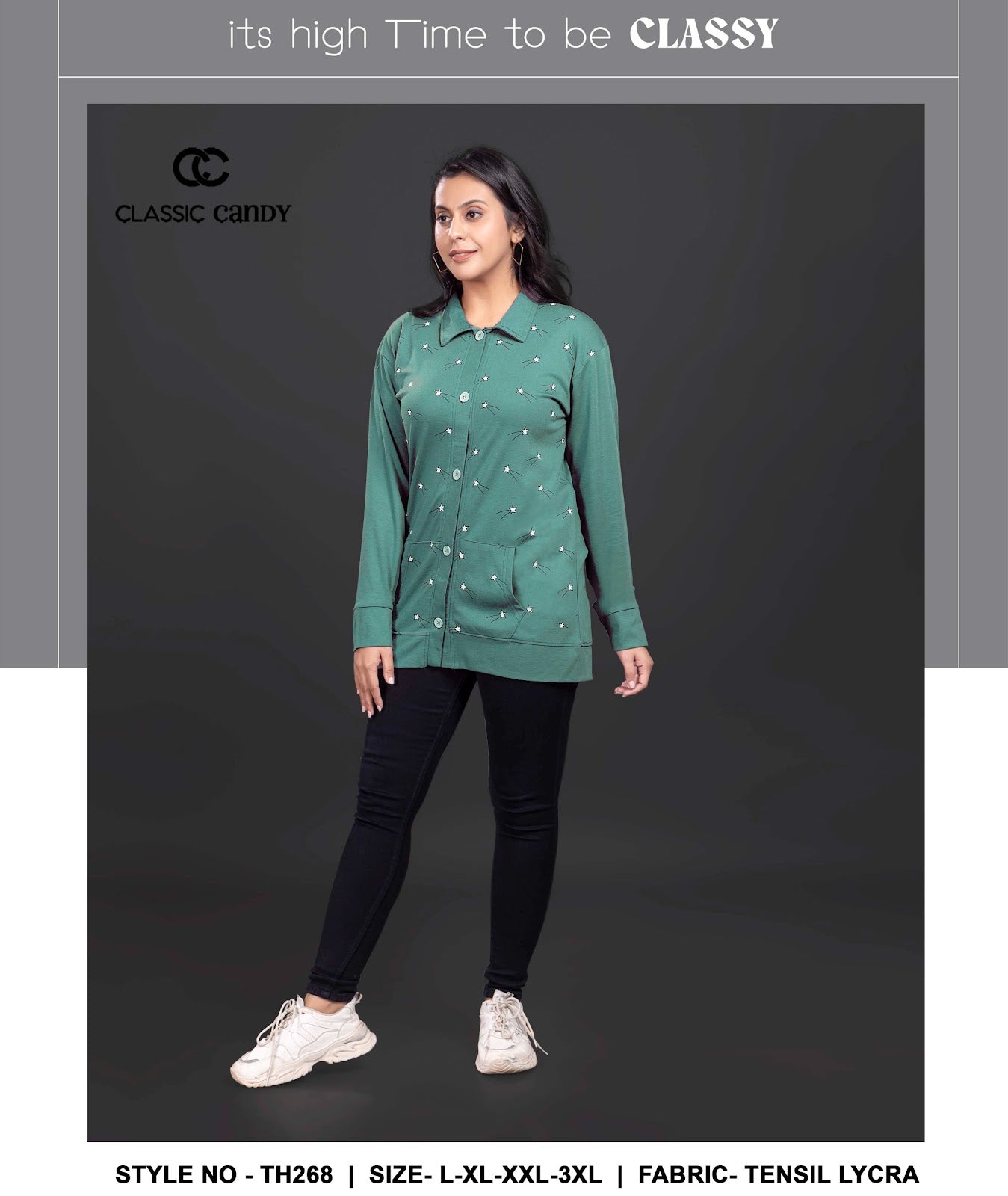 Th268 Classic Candy Tencil Lycra Designer Long Top Supplier Ahmedabad