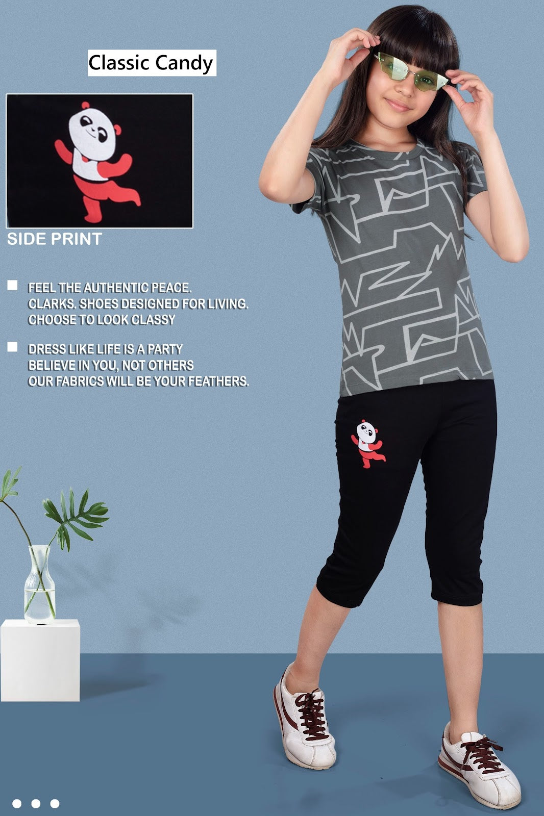 Th277 Classic Candy Biowash Girls Capri Night Suits Wholesale Price