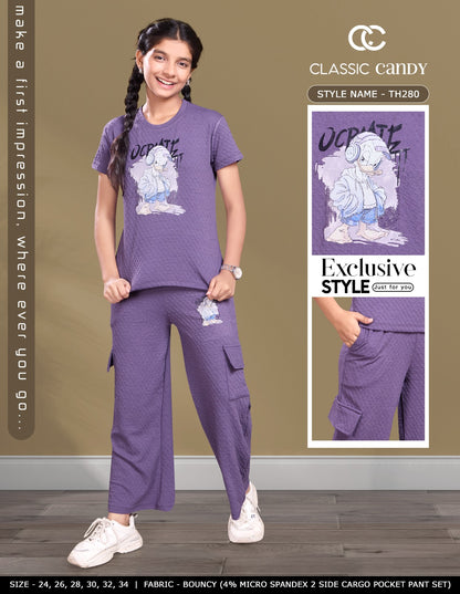 Th280 Classic Candy Lycra Girls Cargo Set Wholesale Price