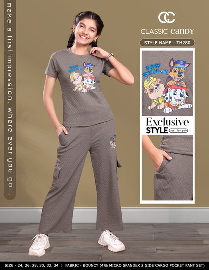 Th280 Classic Candy Lycra Girls Cargo Set Wholesale Price