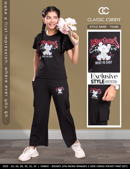 Th280 Classic Candy Lycra Girls Cargo Set Wholesale Price