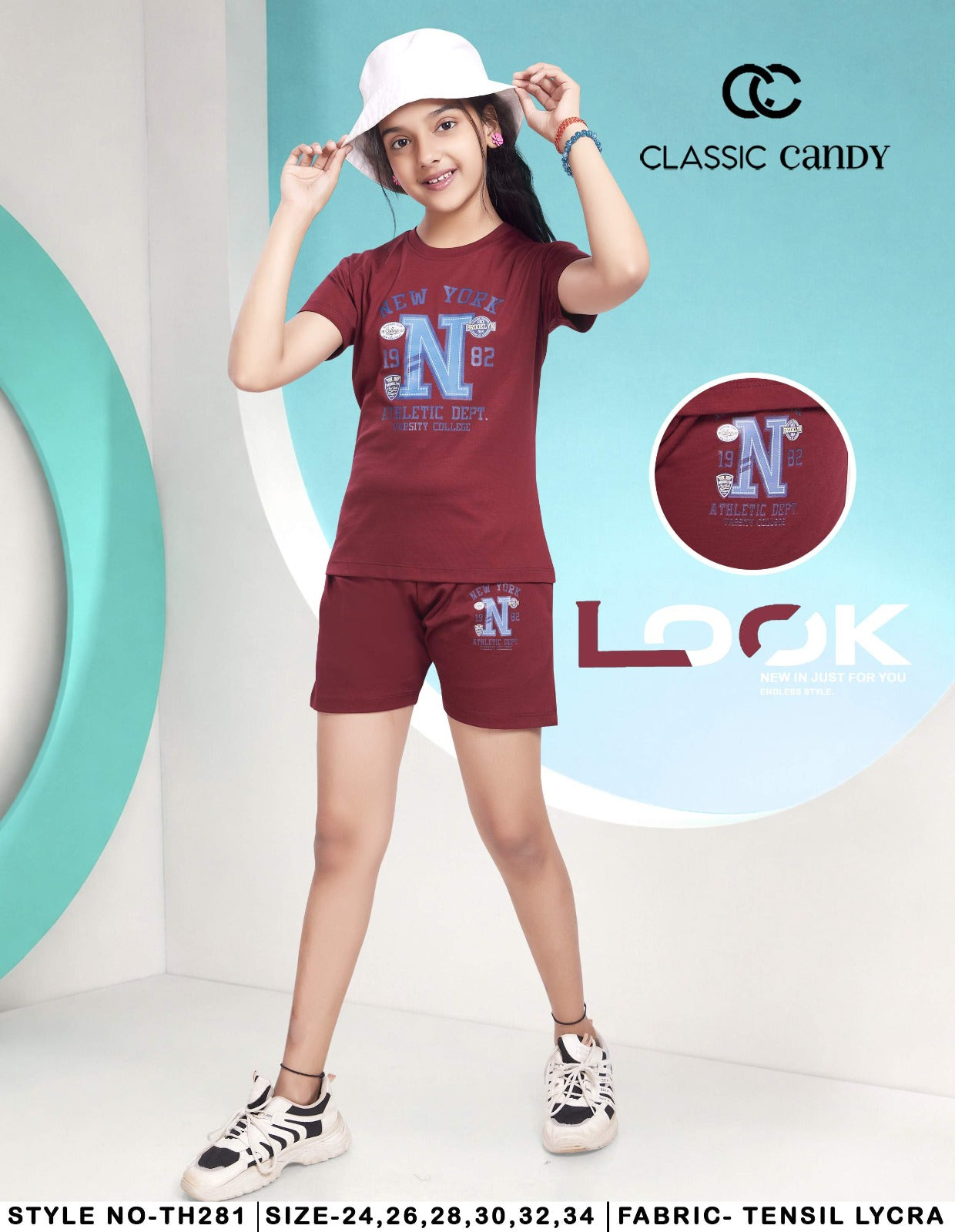 Th281 Classic Candy Tencil Lycra Girls Shorts Set Manufacturer India