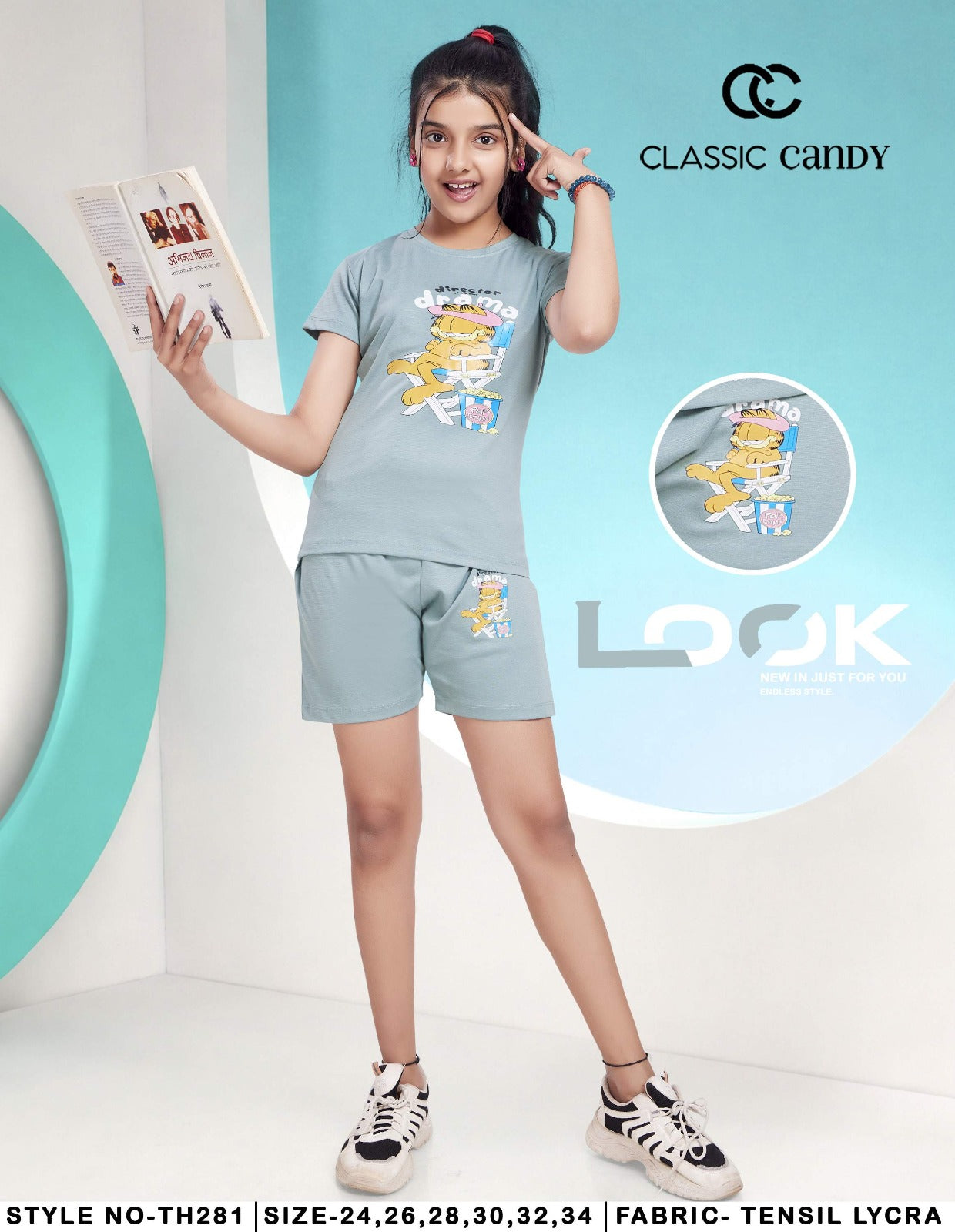 Th281 Classic Candy Tencil Lycra Girls Shorts Set Manufacturer India