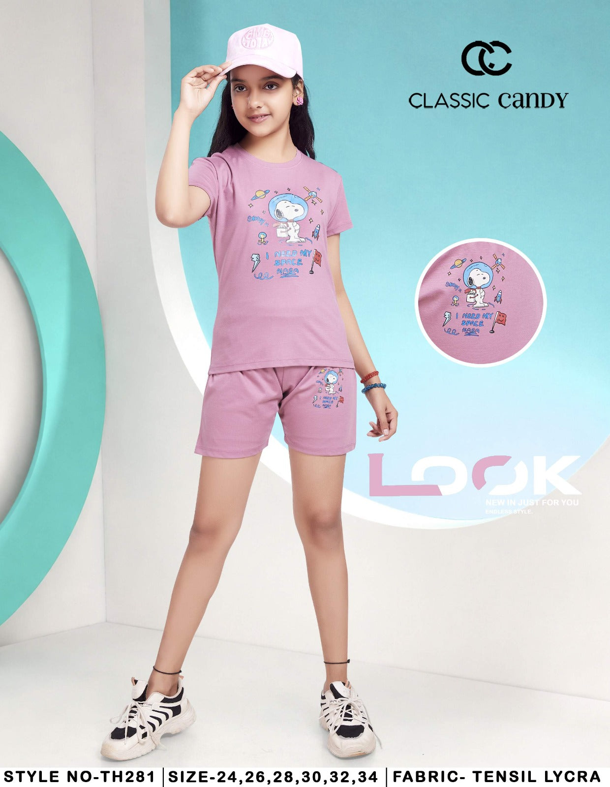 Th281 Classic Candy Tencil Lycra Girls Shorts Set Manufacturer India