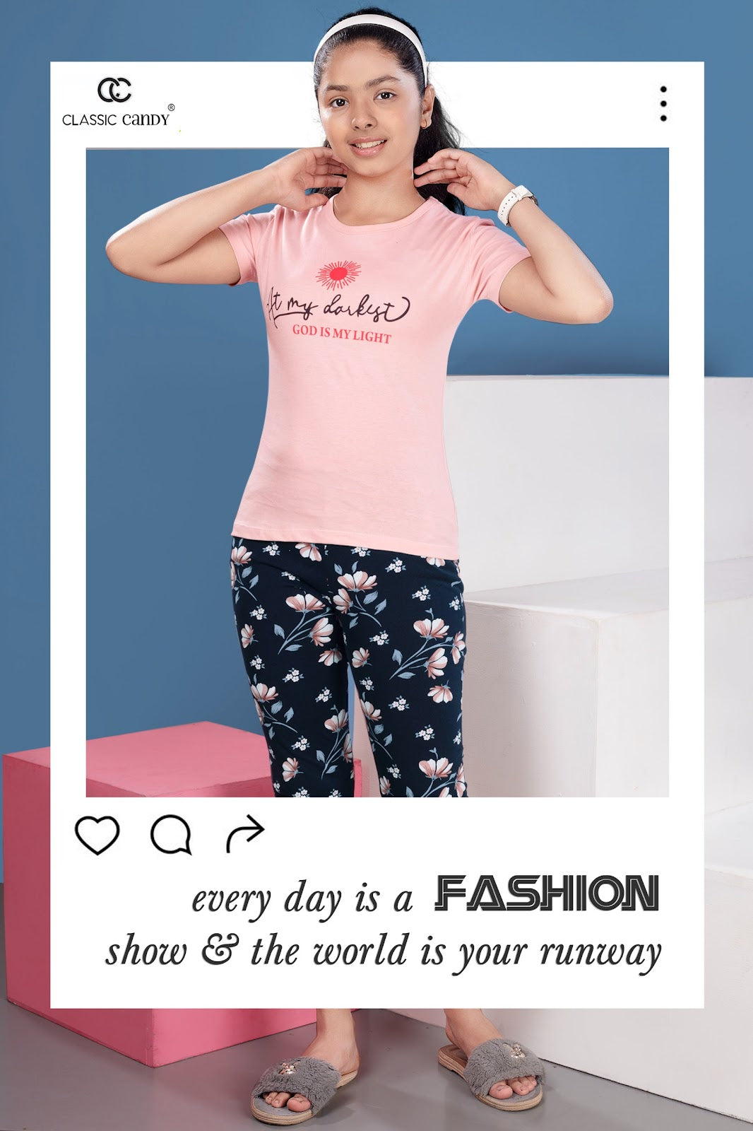 Th289 Classic Candy Biowash Girls Capri Night Suits Exporter Ahmedabad