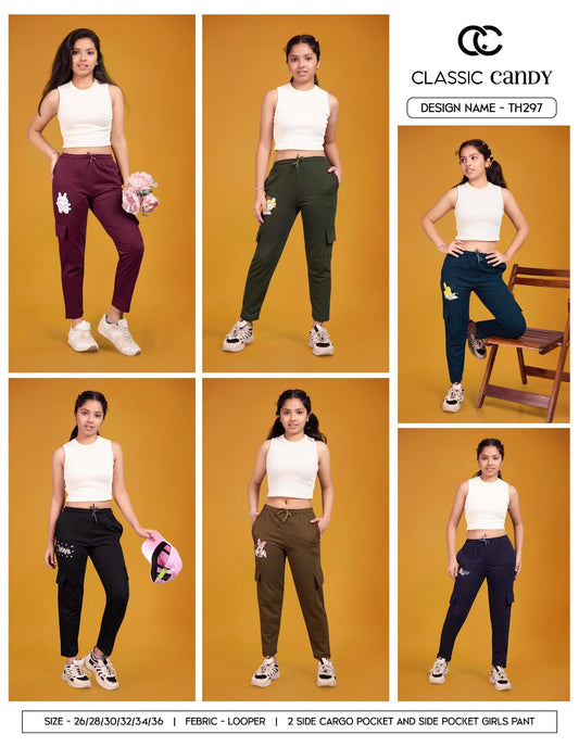 Th297 Classic Candy Looper Girls Cargo Pants Supplier India