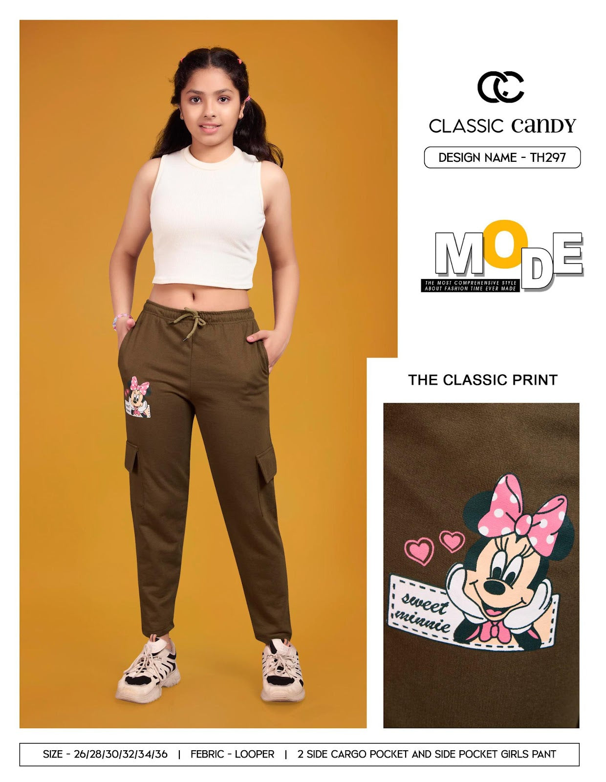 Th297 Classic Candy Looper Girls Cargo Pants Supplier India