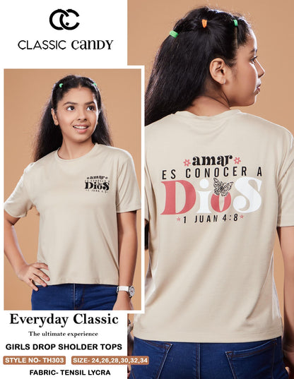Th303 Classic Candy Tencil Lycra Girls Tshirt Wholesale Price