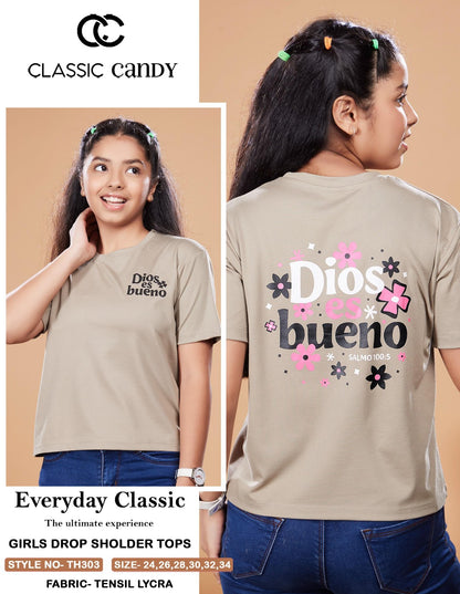 Th303 Classic Candy Tencil Lycra Girls Tshirt Wholesale Price