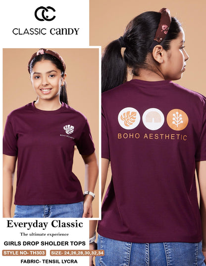 Th303 Classic Candy Tencil Lycra Girls Tshirt Wholesale Price