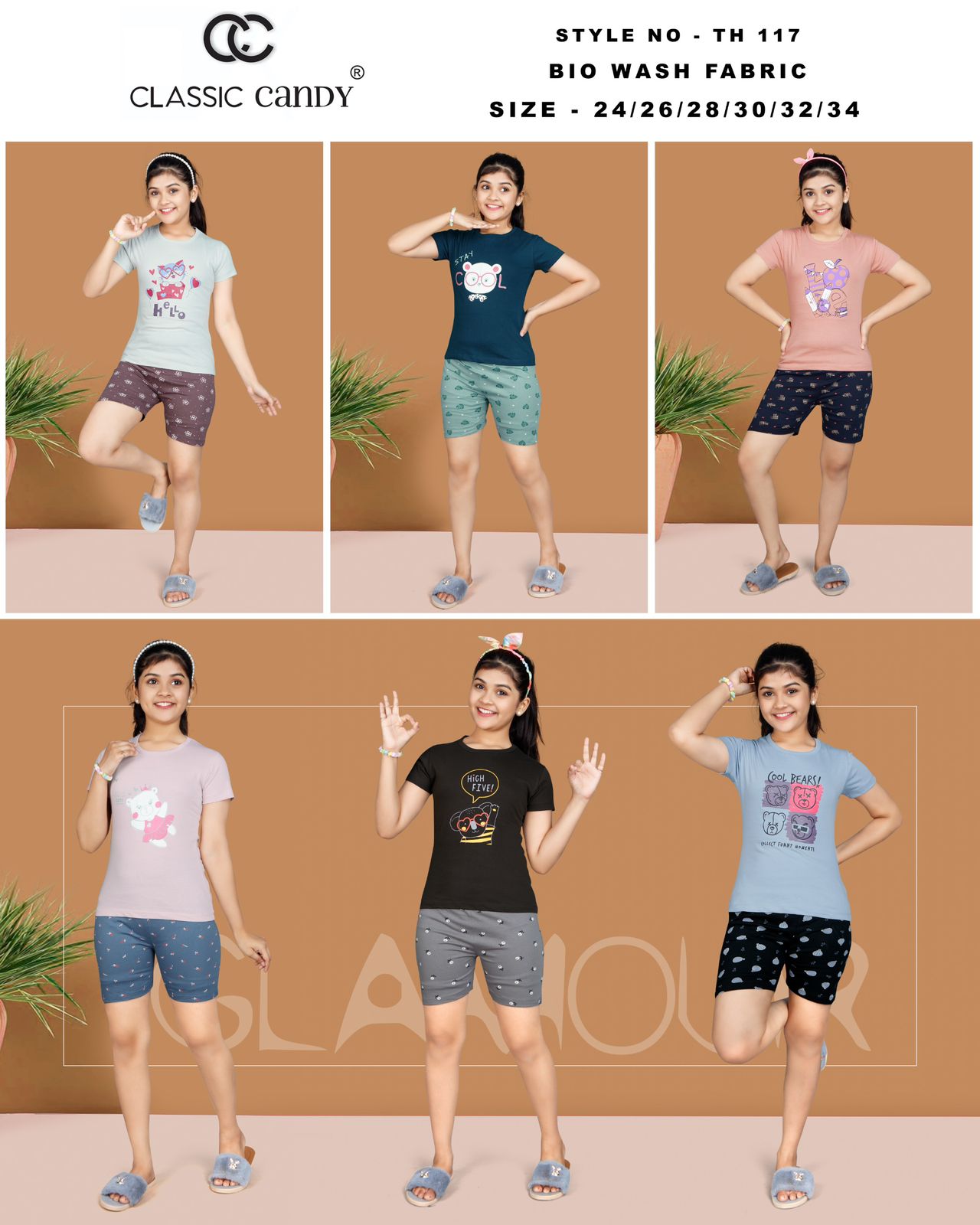 Th 117 Shorts Classic Candy Hosiery Girls Night Suits Exporter Ahmedabad