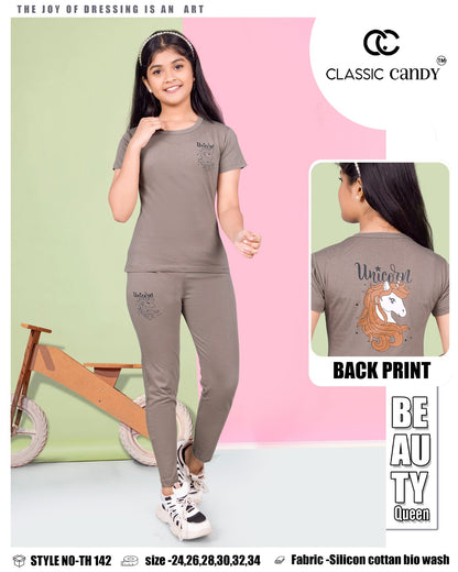 Th 142 Classic Candy Cotton Biowashed Girls Co Ord Set Exporter Ahmedabad