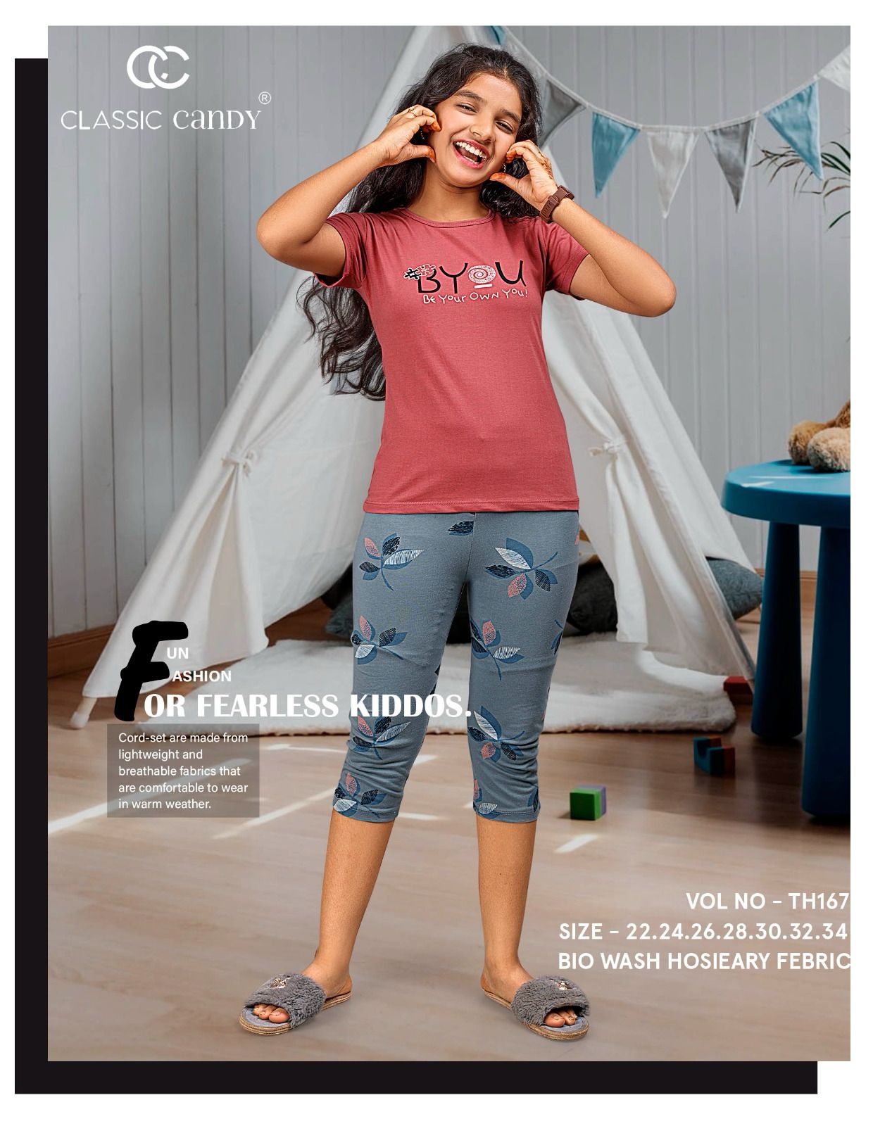 Th 167 Classic Candy Girls Capri Night Suits Manufacturer India