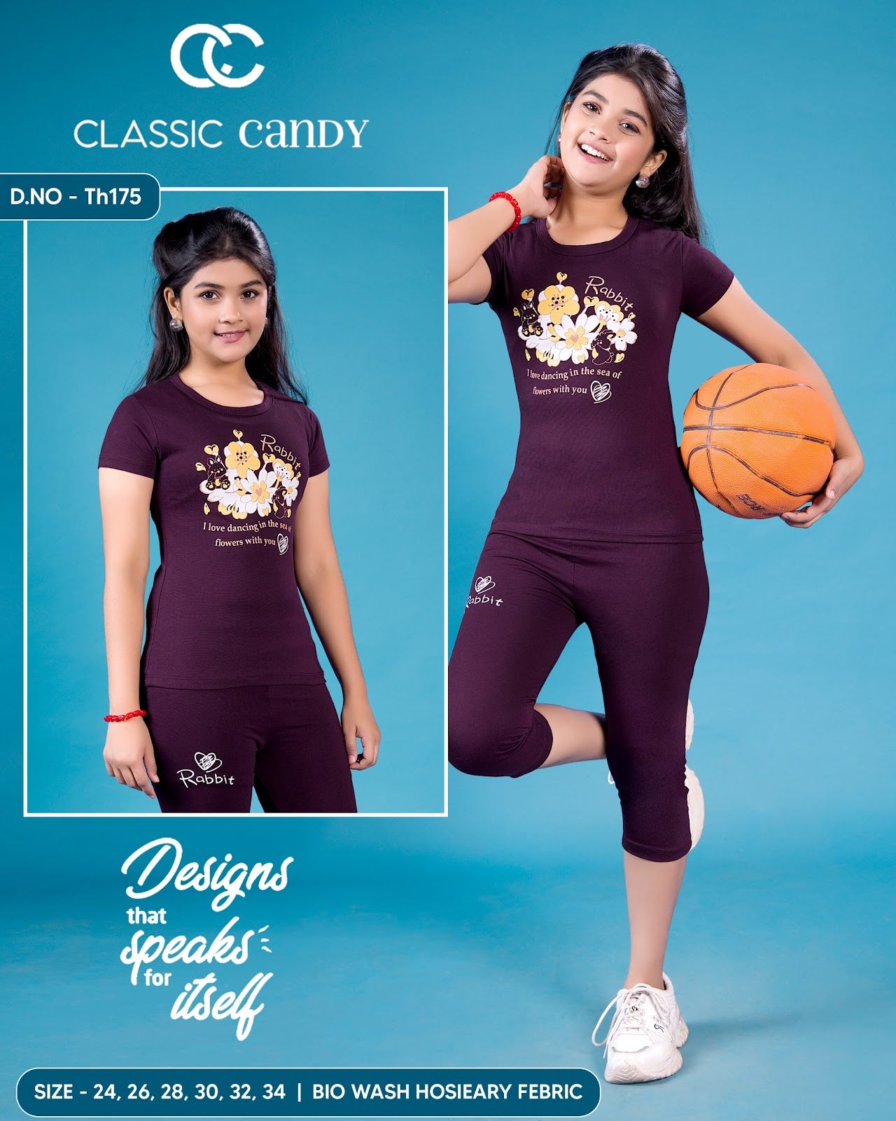 Th 175 Classic Candy Silicon Girls Capri Night Suits Supplier India