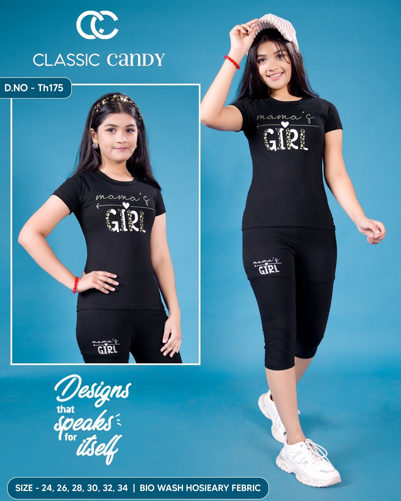 Th 175 Classic Candy Silicon Girls Capri Night Suits Supplier India
