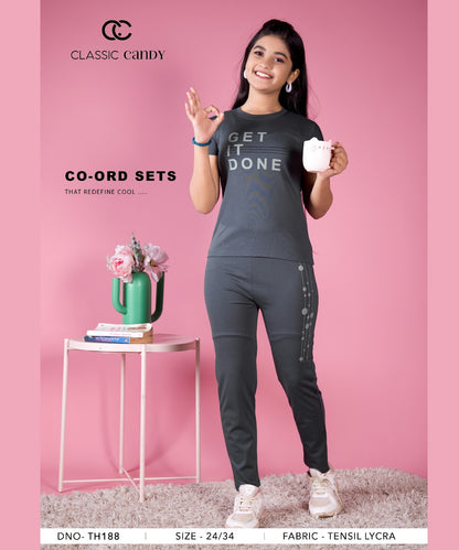 Th 188 Classic Candy Tencil Lycra Girls Pant Set Manufacturer India