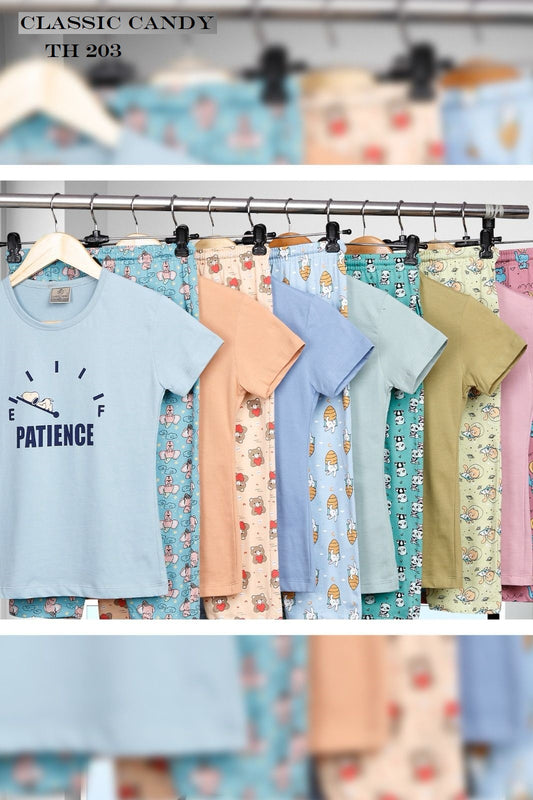 Th 203 Classic Candy Girls Capri Night Suits Manufacturer