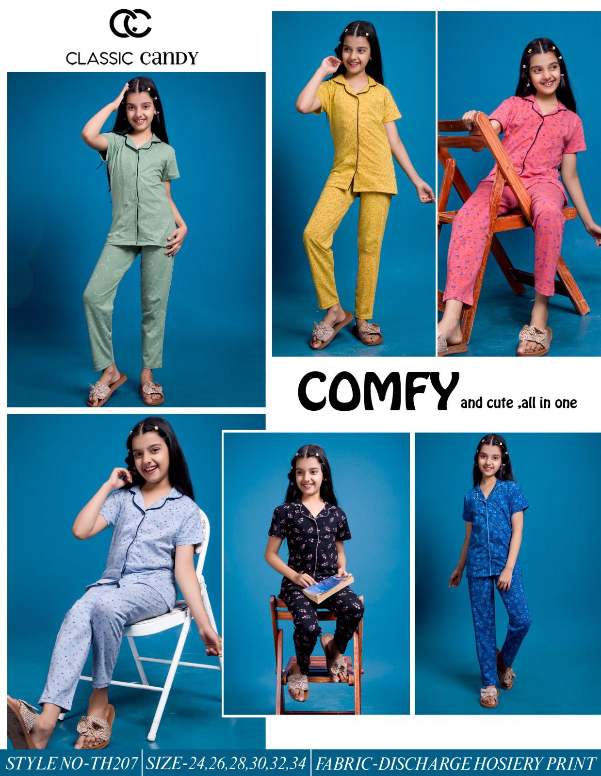 Th 207 Classic Candy Hosiery Girls Night Suits Manufacturer Ahmedabad