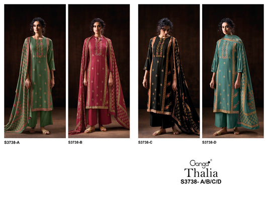 Thalia 3738 Ganga Pashmina Suits Wholesale Rate