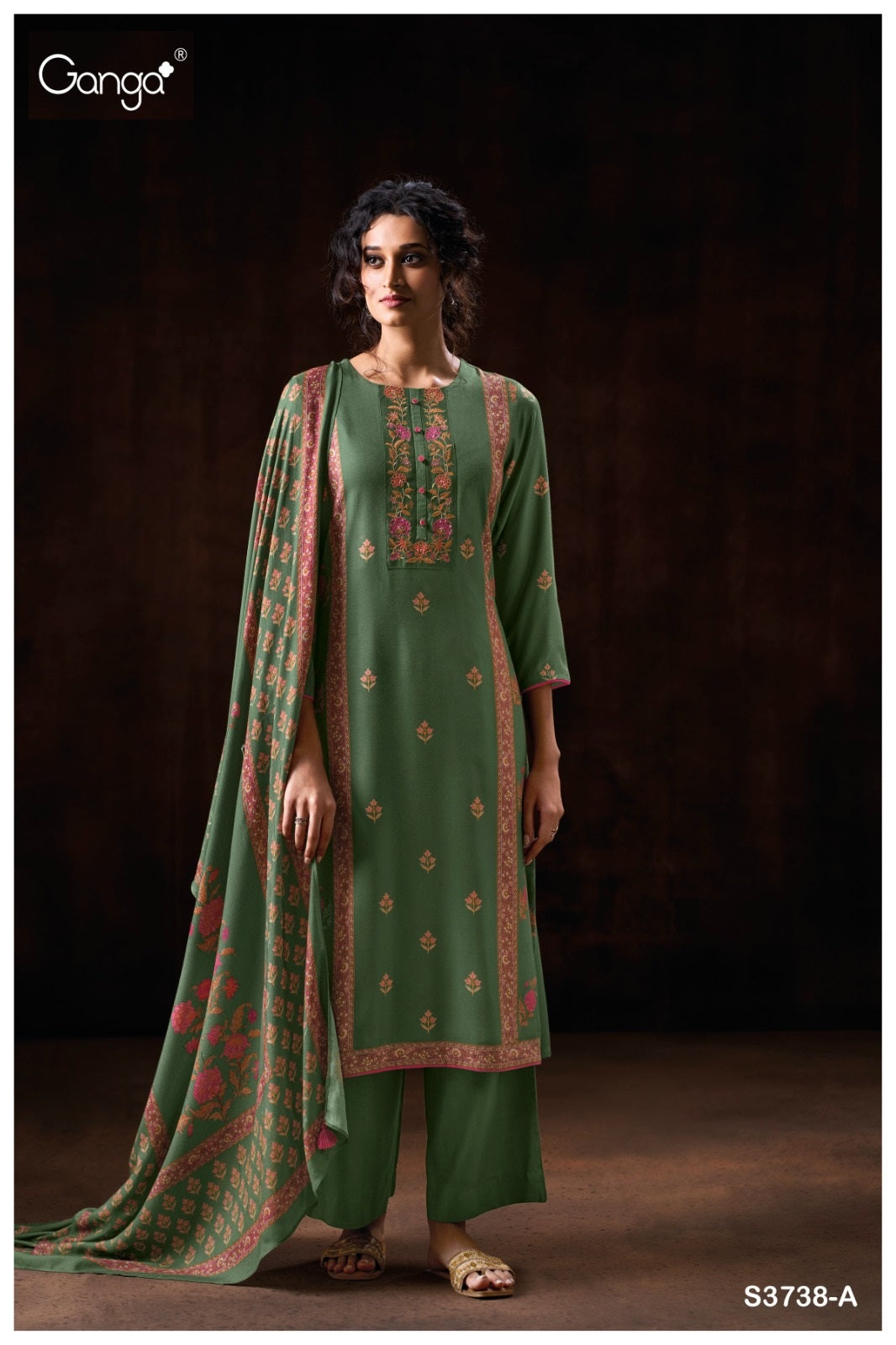 Thalia 3738 Ganga Pashmina Suits Wholesale Rate