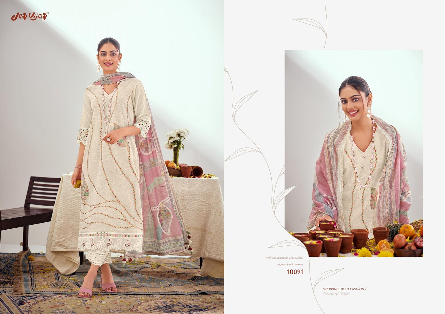 Thandai Jay Vijay Pure Linen Pant Style Suits Wholesaler Ahmedabad