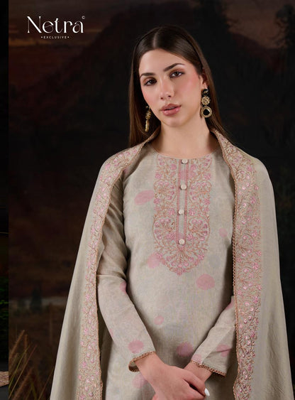 Thanvi Netra Viscose Silk Pant Style Suits Exporter India