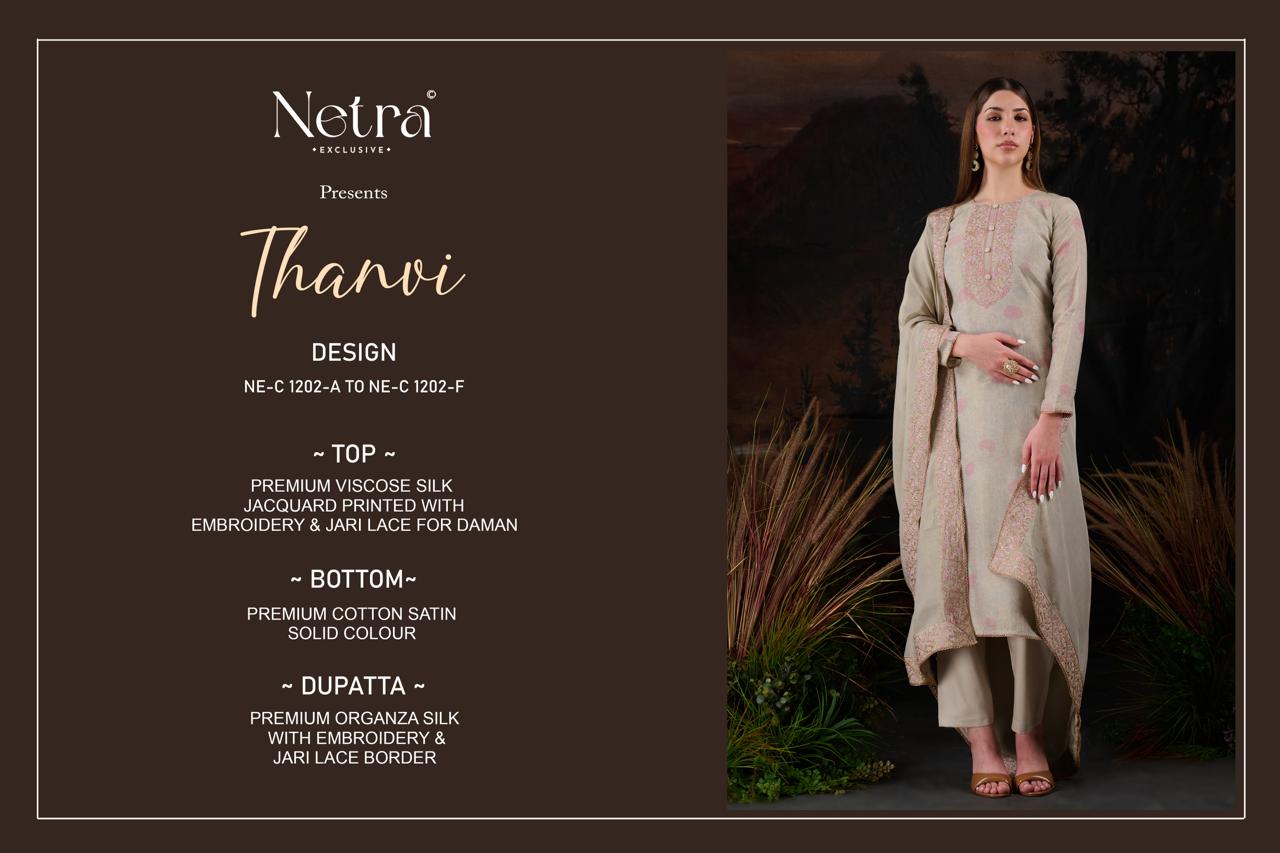 Thanvi Netra Viscose Silk Pant Style Suits Exporter India