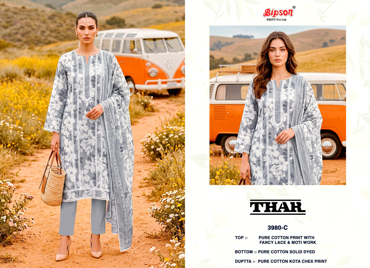 Thar 3980 Bipson Prints Cotton Pant Style Suits Wholesale Price