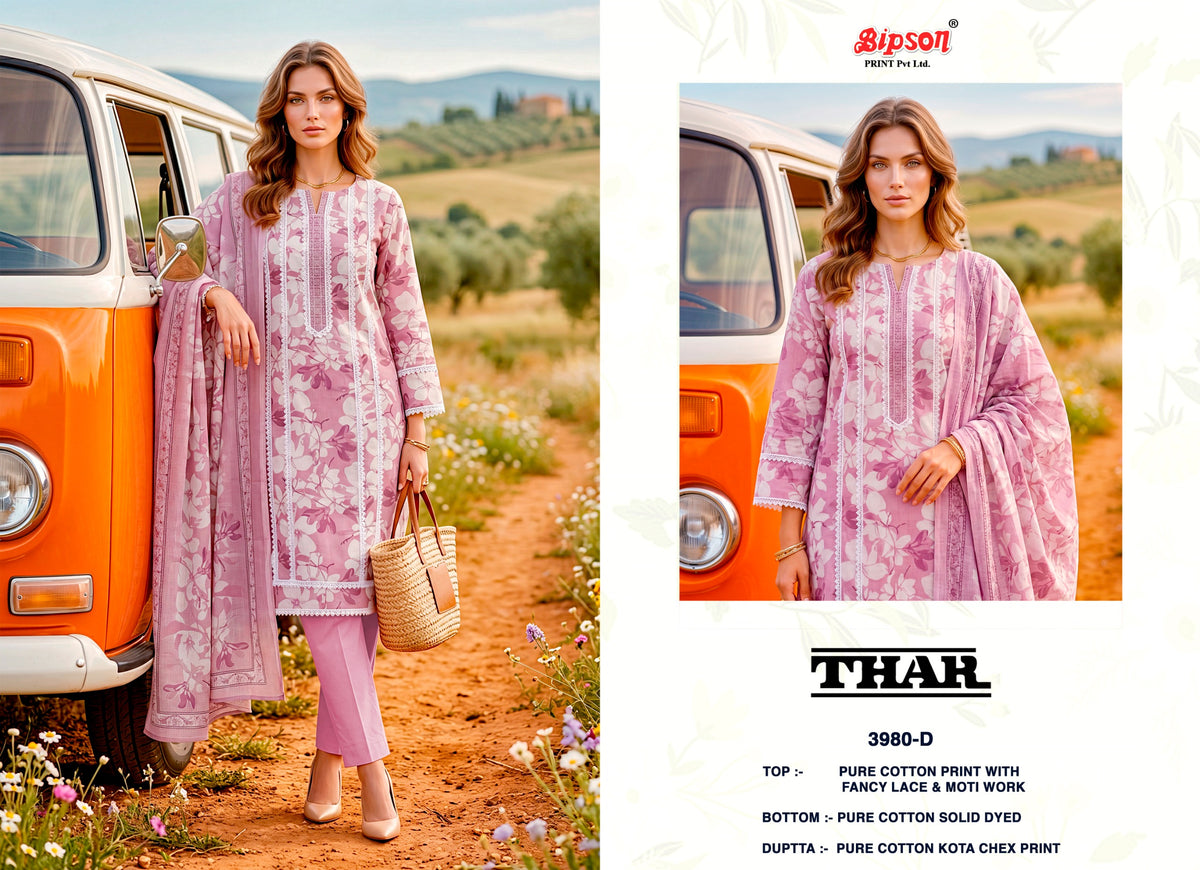Thar 3980 Bipson Prints Cotton Pant Style Suits Wholesale Price