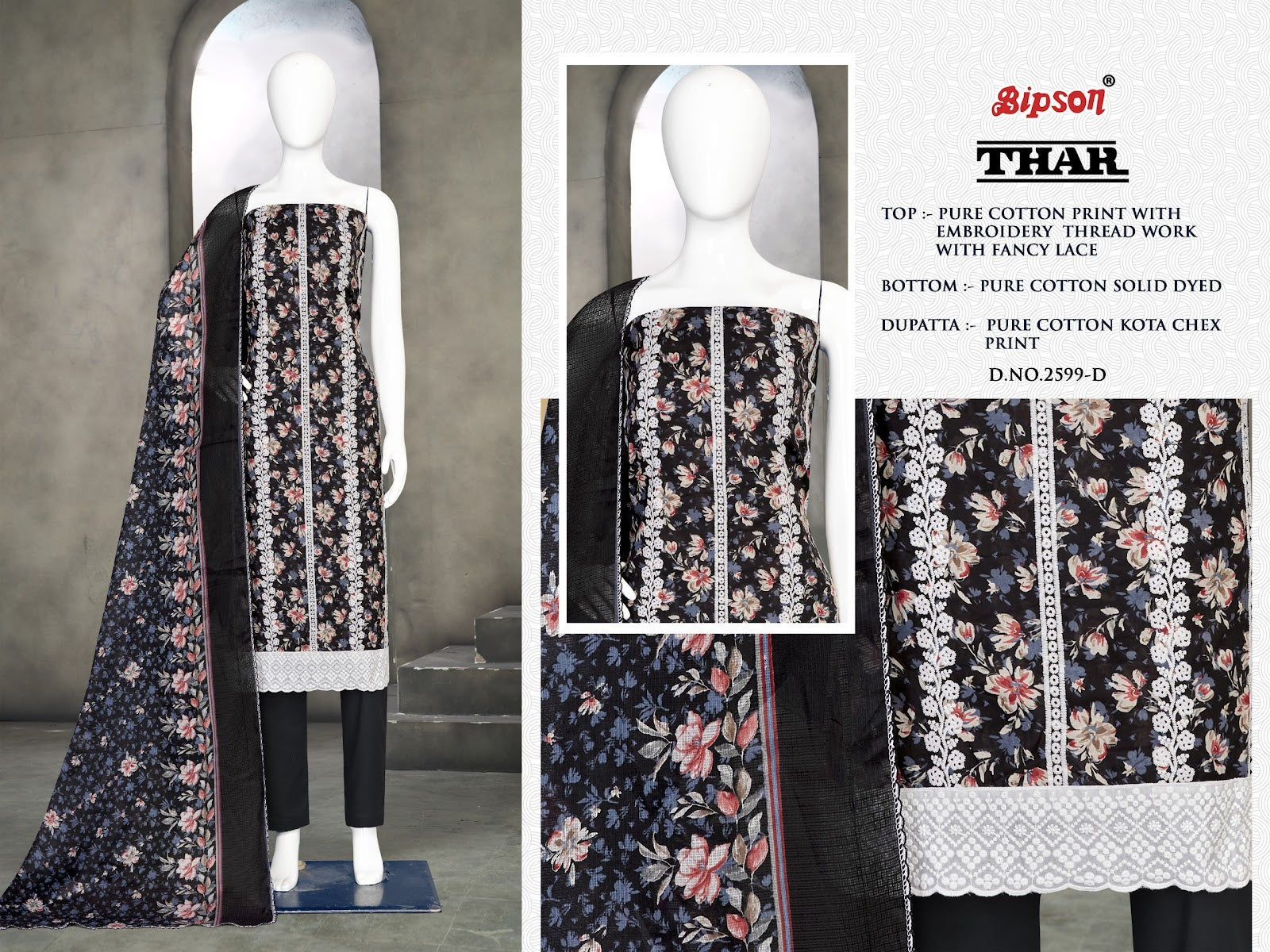 Thar 2599 Bipson Prints Cotton Pant Style Suits