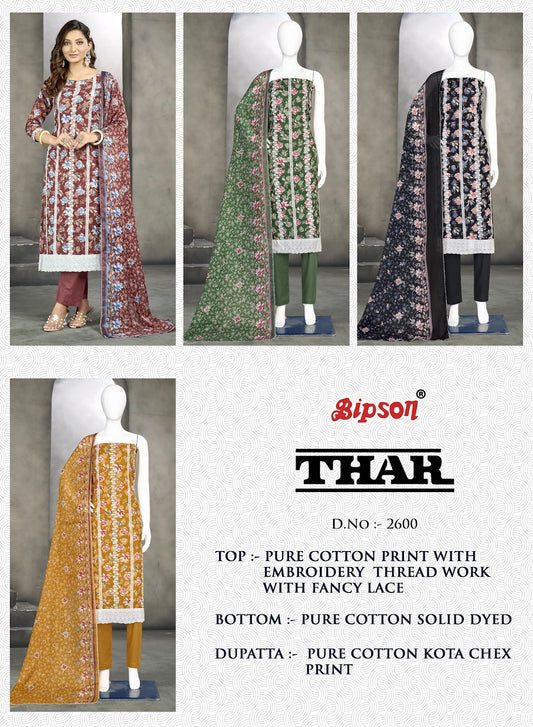Thar 2600 Bipson Prints Cotton Pant Style Suits
