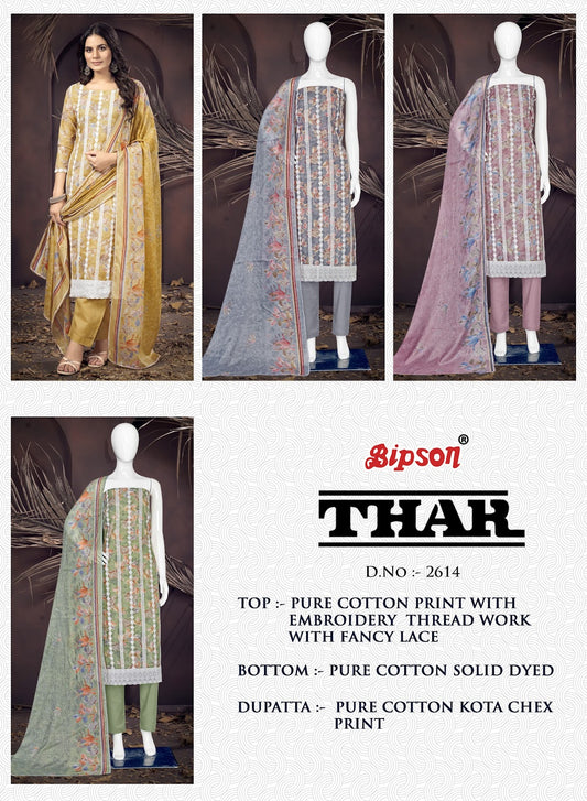 Thar 2614 Bipson Prints Pure Cotton Pant Style Suits