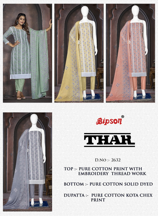 Thar 2632 Bipson Prints Pure Cotton Pant Style Suits Exporter India