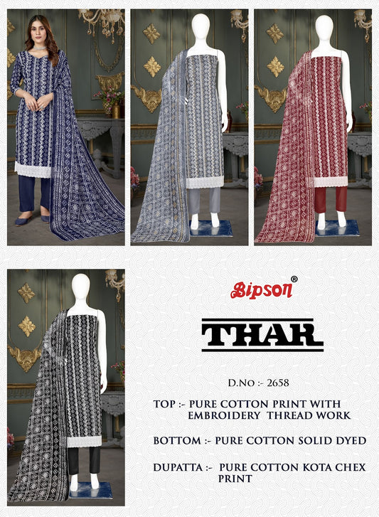 Thar 2658 Bipson Prints Pure Cotton Pant Style Suits Manufacturer India