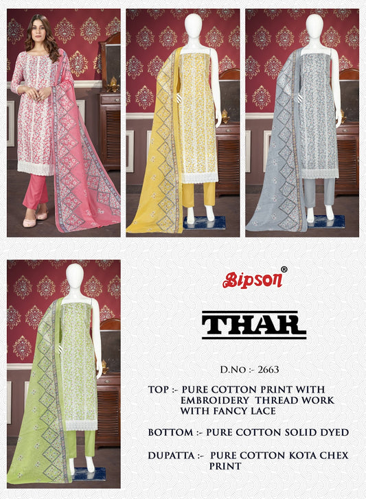 Thar 2663 Bipson Prints Pure Cotton Pant Style Suits Supplier Ahmedabad