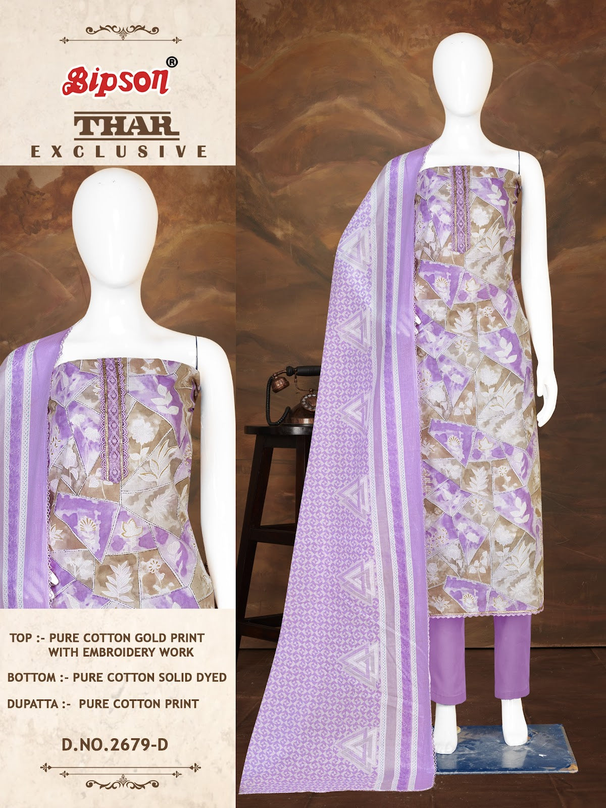 Thar 2679 Bipson Prints Pure Cotton Pant Style Suits Exporter Gujarat