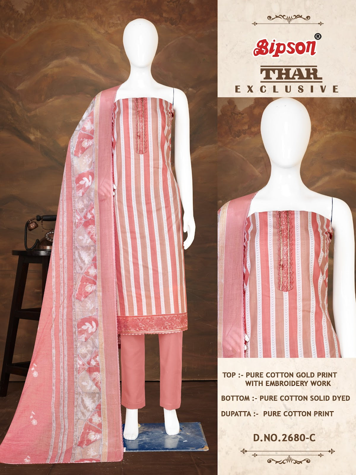 Thar 2680 Bipson Prints Pure Cotton Pant Style Suits Manufacturer Ahmedabad