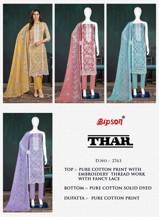 Thar 2763 Bipson Prints Cotton Pant Style Suits Wholesaler India