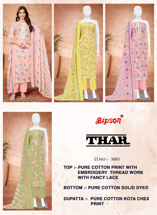 Thar 3085 Bipson Prints Pure Cotton Pant Style Suits Exporter Ahmedabad