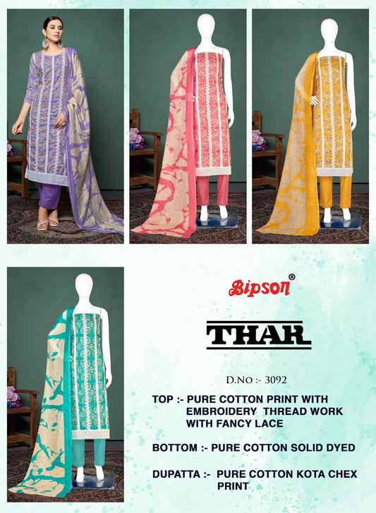 Thar 3092Abcd Bipson Prints Pure Cotton Pant Style Suits Wholesale Price